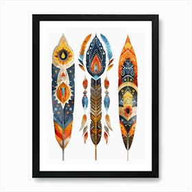 Tribal Feathers Art Print