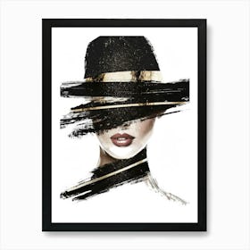 Fashion Woman In A Hat Art Print