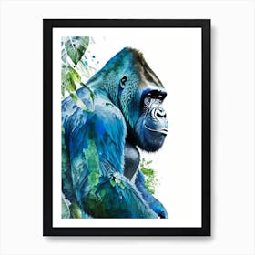 Gorilla Crawling Gorillas Mosaic Watercolour 3 Art Print