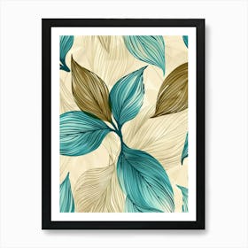 Seamless Pattern With Leaves 8 Art Print