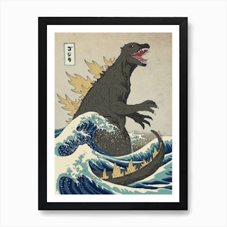 The Great Monster Off Kanagawa Art Print