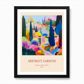 Colourful Gardens Schnbrunn Palace Gardens Austria 6 Red Poster Art Print