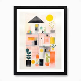 A House In Cairo, Abstract Risograph Style 1 Art Print