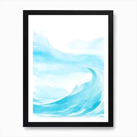Blue Ocean Wave Watercolor Vertical Composition 164 Art Print