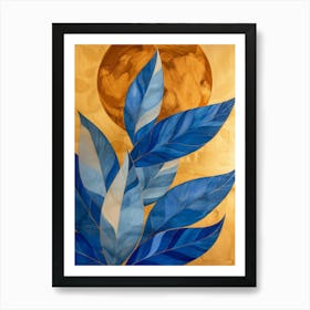 'Blue Leaves' 13 Art Print