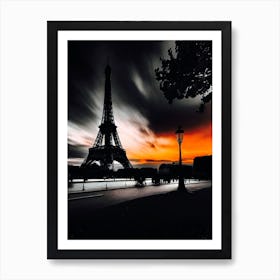 Eiffel Tower At Sunset 4 Art Print