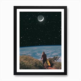 Space Surfer Art Print