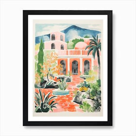 Generalife Gardens Abstract Riso Style 3 Art Print