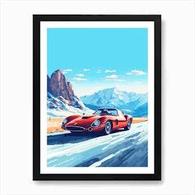 A Ferrari 250 Gto In The Route Des Grandes Alpes Illustration 2 Art Print