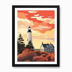 Cape Cod Massachusetts, Usa, Graphic Illustration 4 Art Print