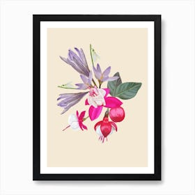 Fuchsia And Galanthus Art Print