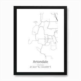 Artondale,United States Minimalist Map Art Print