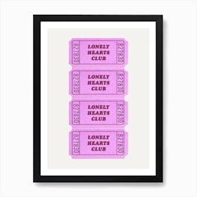 Lonely Hearts Pink Art Print