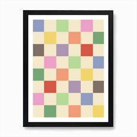 Colorful Checker Art Print