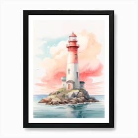 Watercolor Lighthouse Art Print