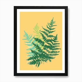 Boston Fern Plant Minimalist Illustration 7 Art Print