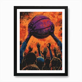 Basketball Game, Vibrant, Pop Art Art Print