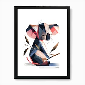 Koala, Minimalism, Cubism Art Print