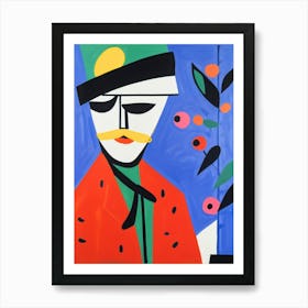 Man In Red Hat Art Print