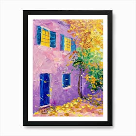 Purple House In Autumn Art Print