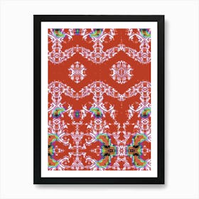 Abstract Red Fabric 2 Art Print