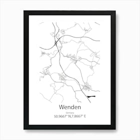 Wenden,Germany Minimalist Map Poster