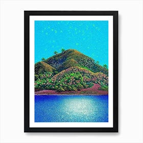 Mamanuca Islands Fiji Pointillism Style Tropical Destination Art Print