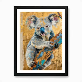 Koala Gold Effect Collage 4 Affiche