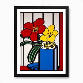 Amaryllis Still Life Pop Art Style Art Print