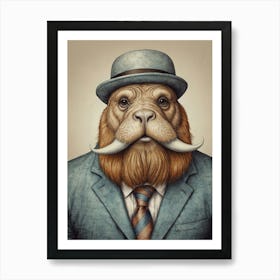 Bear In A Suit 1 Art Print