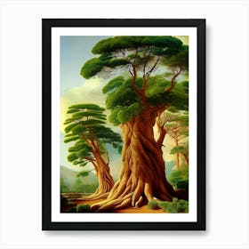 Trees Trunks Branches Twisted Nature Wood Parkland Getaway Relax Roots Art Print
