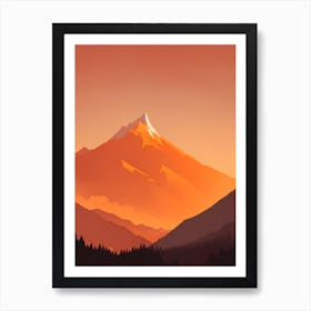 Misty Mountains Vertical Background In Orange Tone 14 Affiche