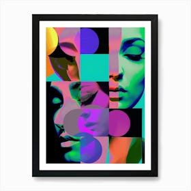 Fashion, faces, abstract, "Needing Someone" Art Print