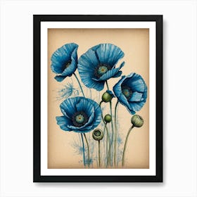 Blue Poppies 1 Art Print