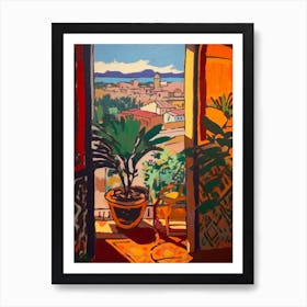 Window View Of Rome In The Style Of Fauvist 3 Art Print