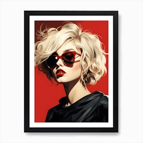 Blond Woman In Sunglasses Art Print