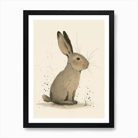 Argente Rabbit Nursery Illustration 3 Art Print