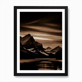 Black And White Mountainscape 2 Art Print