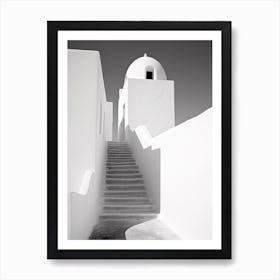 Santorini, Greece, Photography In Black And White 3 Art Print