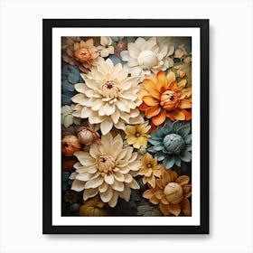 Flowers On A Wall 1 Art Print