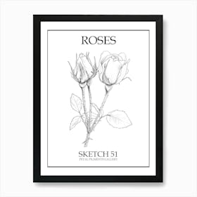 Roses Sketch 51 Poster Art Print