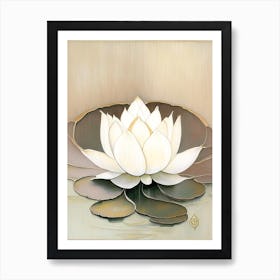 Lotus Flower Symbol 1, Abstract Painting Art Print
