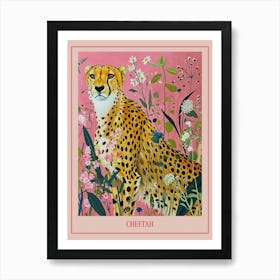 Floral Animal Painting Cheetah 4 Poster Art Print