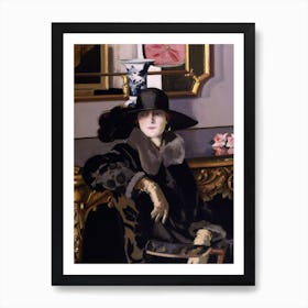A Lady In Black by Francis Campbell Boileau Cadell Art Print