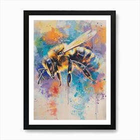 Honey Bee Pastel Watercolour 1 Art Print