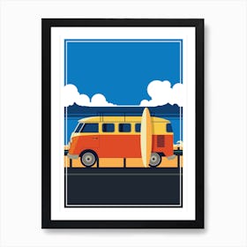 Summer Feeling Beach Vibes  VW Bus Art Print