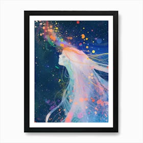 Girl In Space Art Print