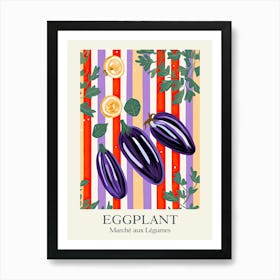 Marche Aux Legumes Eggplant Summer Illustration 2 Art Print