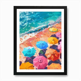 Colorful Umbrellas On The Beach 4 Art Print