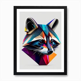 Barbados Raccoon Modern Geometric 2 Art Print
